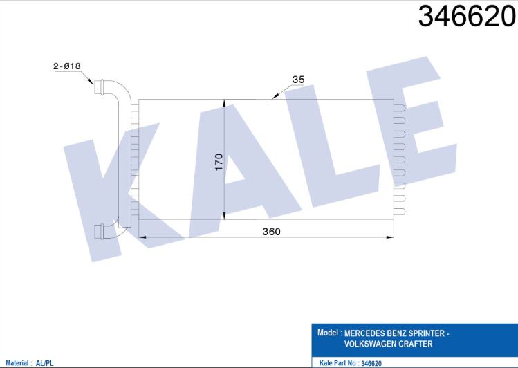 KALORİFER RADYATÖRÜ (MEKANİK) VW CRAFTER SPRINTER 2.0TDI-2.5TDI (06+)