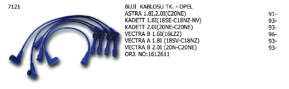 BUJİ KABLOSU TK. OPEL ASTRA 95-98 / VECTRA 93-95