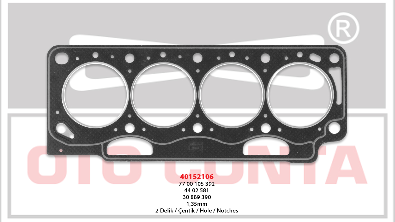 SİLİNDİR KAPAK CONTASI (1,35MM)(2 DELİK) RENAULT LAGUNA / MEGANE 97-01 F9Q