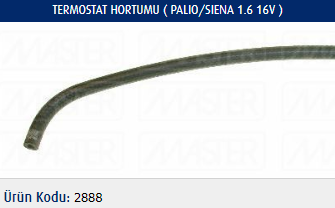 TERMOSTAT HORTUMU FIAT PALIO 1.6 16V 97-02 / SIENA 1.6 16V 97-02 / MAREA 1.6 16V 97-02 / BRAVA 1.6 16V 97-02 / BRAVO 1.6 16V 97-02