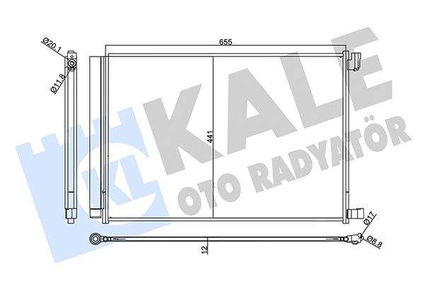 KLİMA RADYATÖRÜ M.BENZ (C-CLASS) W205,C205,S205 14=> CLS (C257) 17=> ; (E-CLASS) W213,S213 16=> ; (S-CLASS) W222,V222,X222,C217 14=> (V-CLASS) ; VITO W447 19=> KURUTUCUSUZ [639X440X12)