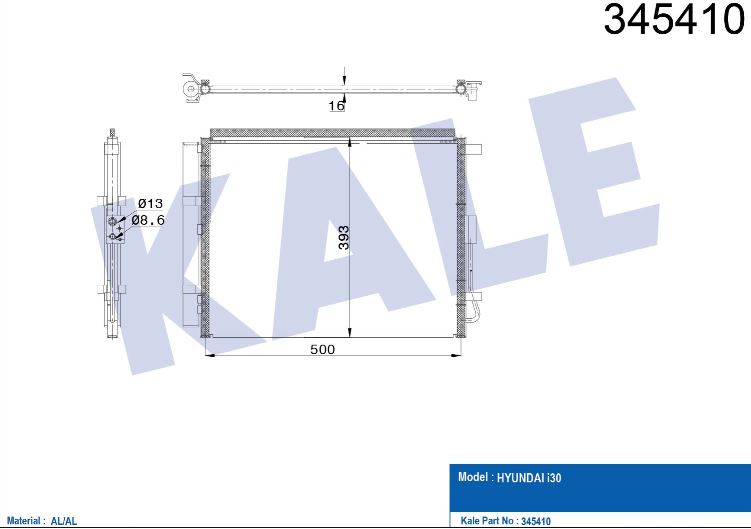 KLİMA RADYATÖRÜ (BRAZING)(KURUTUCULU) HYUNDAI 1.6T-GDI  /  KIA CEED 1.0T-GDI 15-