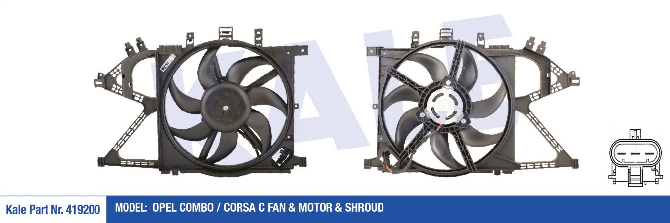 FAN MOTORU (DAVLUMBAZLI) OPEL COMBO/CORSA C KLIMALI 360MM