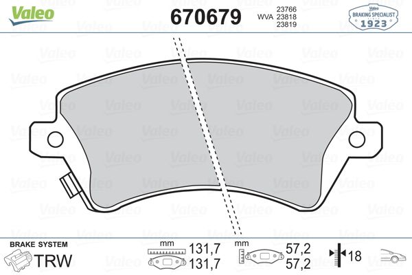 DİSK BALATA (ÖN) TOYOTA COROLLA 1.4D-1.4 VVTİ-1.6 VVTİ-1.8 VVTL-İ-2.0 D-4D 02-07