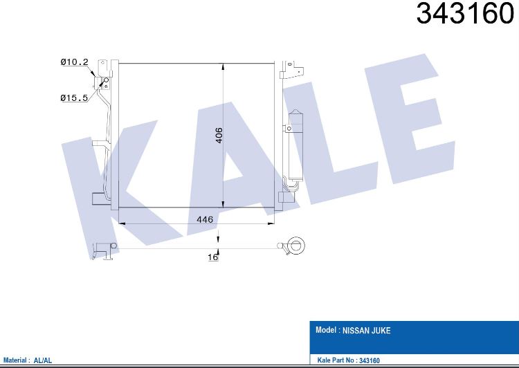 KLİMA RADYATÖRÜ (BRAZING)(AT/MT)(KURUTUCULU) NISSAN JUKE 1.5DCI 10-