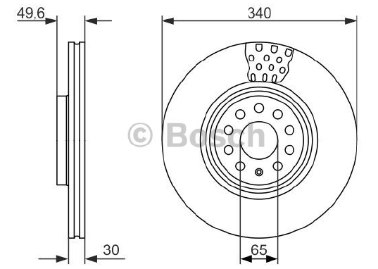 FREN DİSKİ (ÖN)(HAVALI)(340MM)(YENİ NO :0986479C90 VW GOLF VII 16- / GOLF VIII 20- / PASSAT 10- / TIGUAN 16- / AUDI A3 16- / Q2 18- / Q3 18- / SEAT LEON 14-