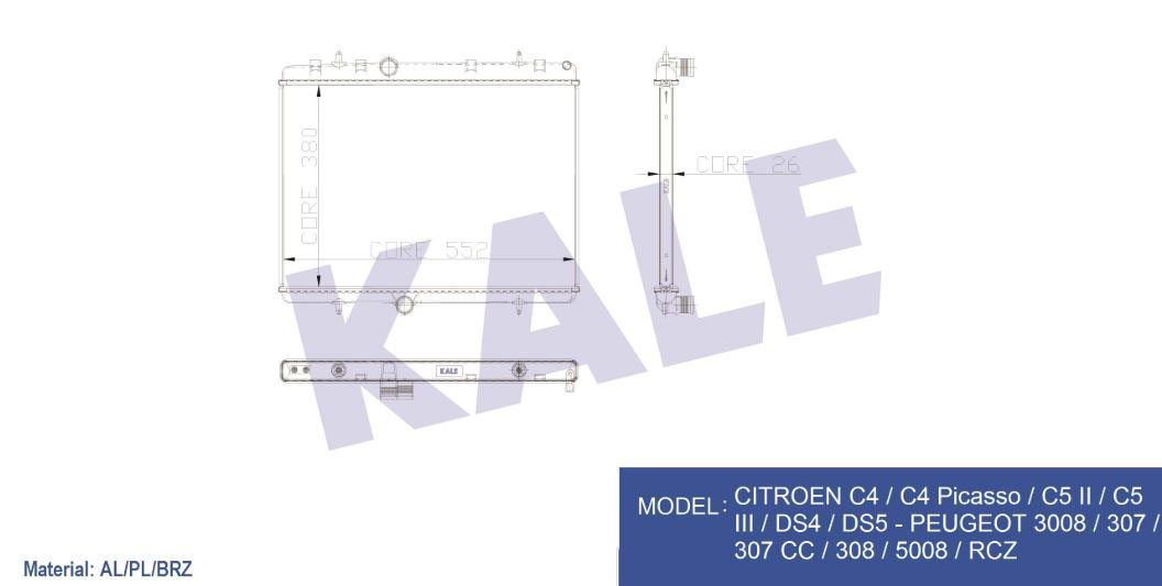 SU RADYATÖRÜ (BRAZING) PEGEOUT TEPEE 1 SIRA ALB