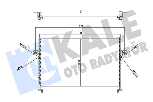 KLİMA RADYATÖRÜ HYUNDAI H-1 / STAREX 2.4 2.4AWD 2.5D/CRDI 2.5TD 4WD 02<07 / H100 2.4 2.5D/TD 93<00 KURUTUCUSUZ [BRAZING AL/AL] [586X368X18]