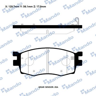 DİSK BALATA (ÖN) HYUNDAI III 1.4 GL-1.5 CRDİ GLS-1.6 GLS 05- / KIA RIO II 1.4 16V-1.5 CRDİ-1.6 CVVT 08-