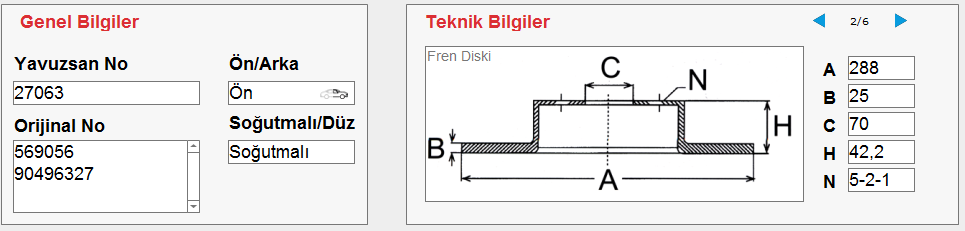 FREN DİSKİ (ÖN)(288MM) OPEL VECTRA B 95-