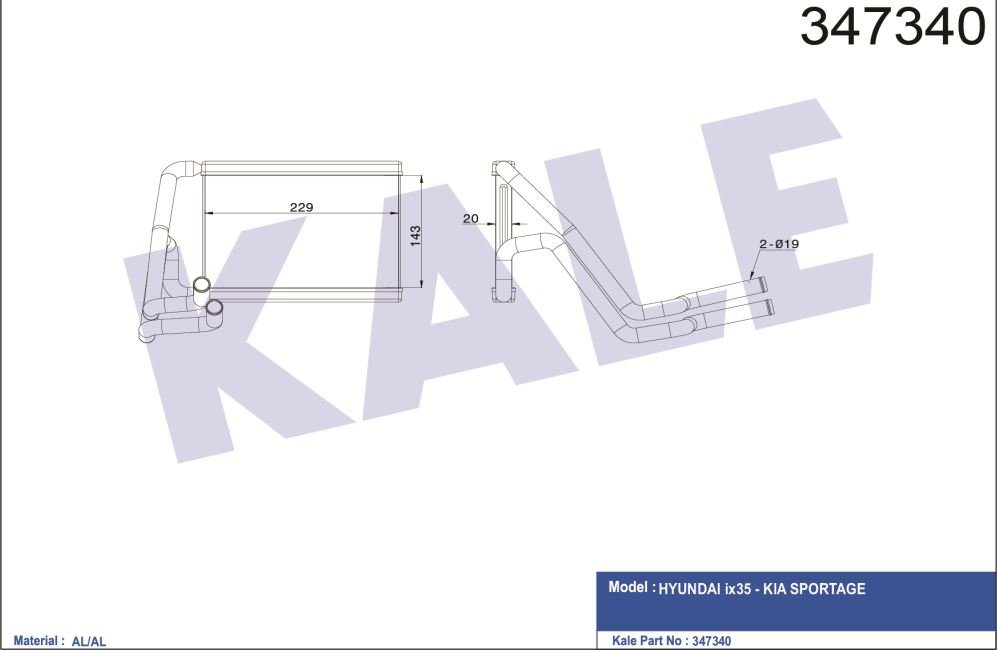 KALORİFER RADYATÖRÜ (BRAZING)(BORULU) HYUNDAI IX35