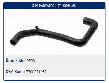 RADYATÖR ÜST HORTUMU RENAULT R19