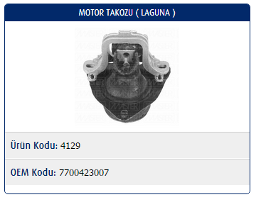 MOTOR TAKOZU RENAULT LAGUNA I 1.6 16V-1.8 16V-2.0 16V-1.9 DCI