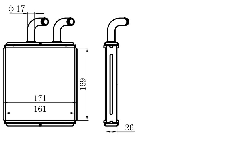 KALORİFER RADYATÖRÜ(KKI001) KİA BONGO 170X165X26 A/M