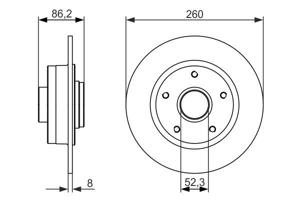 FREN DİSKİ (ARKA)(260MM) RENAULT CLIO IV 1.6 RS 13- / MEGANE CC 1.2 TCe 13-