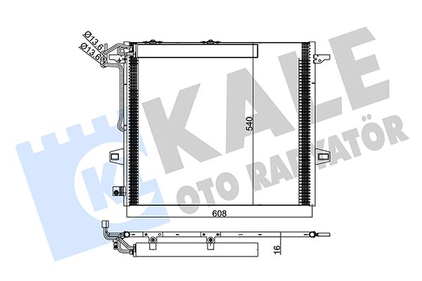 KLİMA RADYATÖRÜ M.BENZ (G-CLASS) W461 ; (GL-CLASS) X164 ; (M-CLASS) W164 ; (R-CLASS) W251, V251 06=> (AT/MT) KURUTUCU İLE [BRAZING AL/AL] [588X540X16]