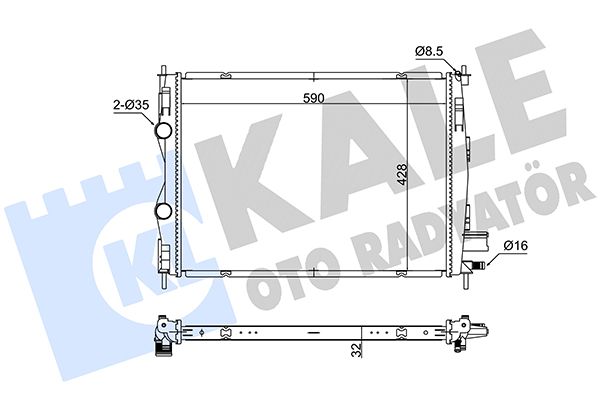 SU RADYATÖRÜ NISSAN QASHQAI (J10) / QASHQAI +2 1.5DCI 07<14 [590X428X32]