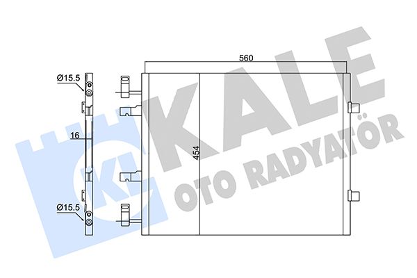 KLİMA RADYATÖRÜ NISSAN PRIMASTAR 2.0DCI - RENAULT TRAFIC II 2.0DCI - OPEL VIVARO A 2.0CDTI 06=> KURUTUCUSUZ [BRAZING AL/AL] [540X454X16]