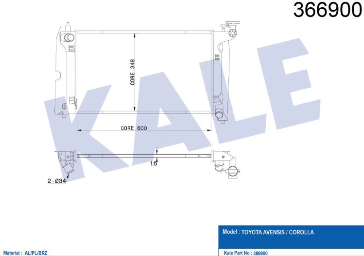 SU RADYATÖRÜ (BRAZING)(MT) TOYOTA AVENSIS / COROLLA