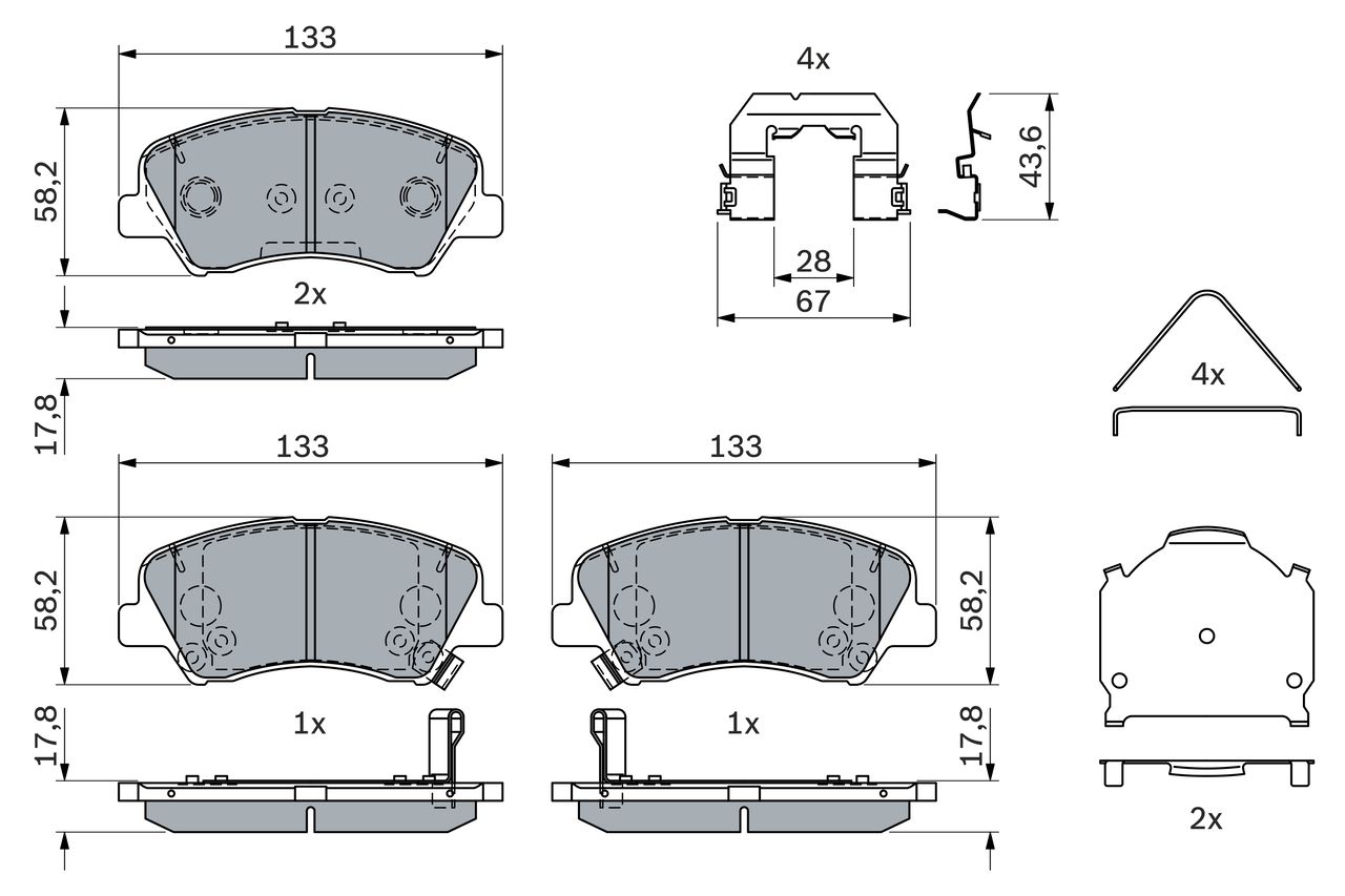 DİSK BALATA (ÖN) HYUNDAI BAYON 1.0 T-GDI-1.2 LPG-1.4 MPI 21- / İ20 III 1.0 T-GDI-1.2-1.4 MPI 20-