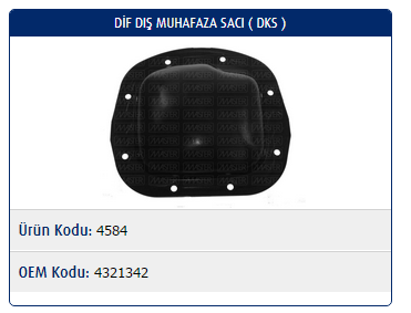 DİFRANSİYEL KAPAĞI (DIŞ) FIAT TOFAŞ M131 DKS