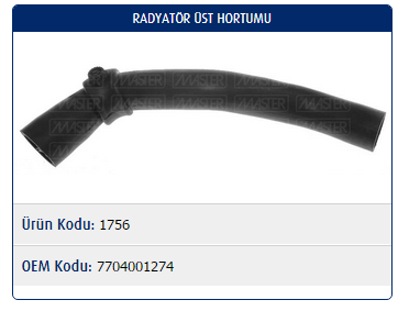 RADYATÖR ÜST HORTUMU RENAULT R9