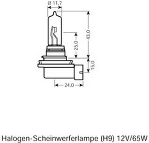 AMPUL 12V.H9 65W HALOJEN SİS 