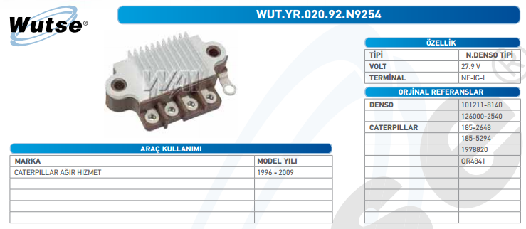 KONJEKTÖR 24V (DENSO TİPİ) CATERPILLAR İŞ MAKİNALARI