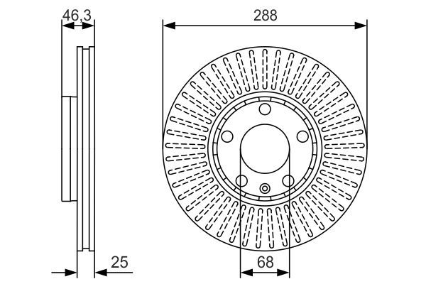 FREN DİSKİ (ÖN)(288MM) AUDI A4 B5 1.6 94-00 / SEAT EXEO 1.6 09-10 / SKODA SUPERB I 1.8 T 01-08 / VW PASSAT B5 Variant 1.9 TDI 97-02