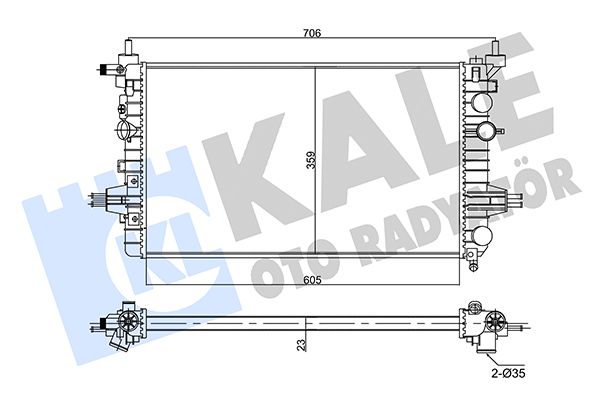 SU RADYATÖRÜ OPEL ASTRA H 04- / ZAFIRA 05- 1.6 1.8 (MT) (AC/NAC) [MEKANİK] [605X359X23]