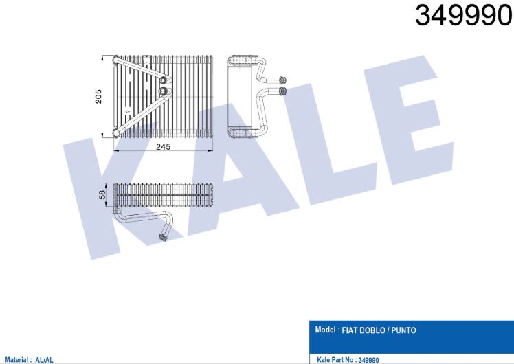 EVAPORATOR (BRAZING) FIAT DOBLO / PUNTO