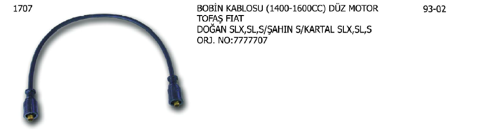 BOBİN KABLOSU FIAT ŞAHİN Y.M