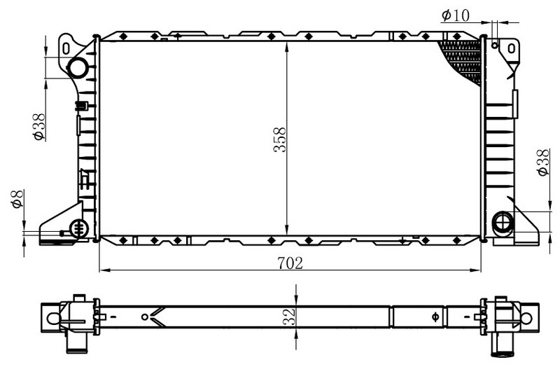 SU RADYATÖRÜ (BRAZİNG)(MT)(BFR007) FORD TRANSİT 2.5D 94-