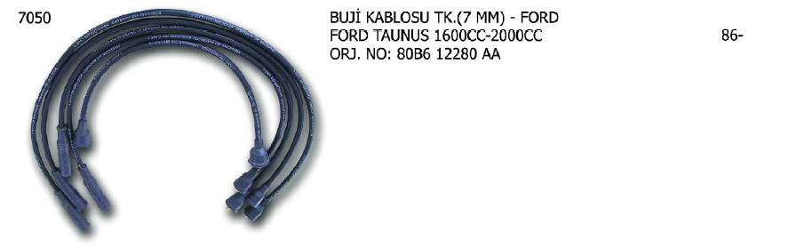 BUJİ KABLOSU TK. 7MM FORD TAUNUS 1.6-2.0 86-