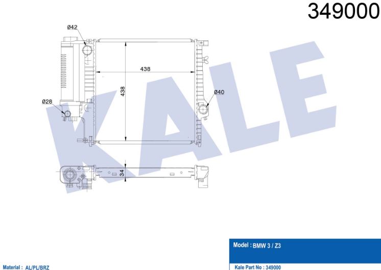 SU RADYATÖRÜ (BRAZING)(MT) BMW 3 (E30)-3 (E36)-Z3 (E36)