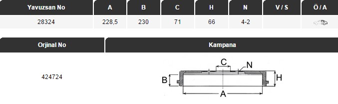 FREN DİSKİ (ARKA)(228,5MM) PARTNER 305-306-405-CT BERLINGO