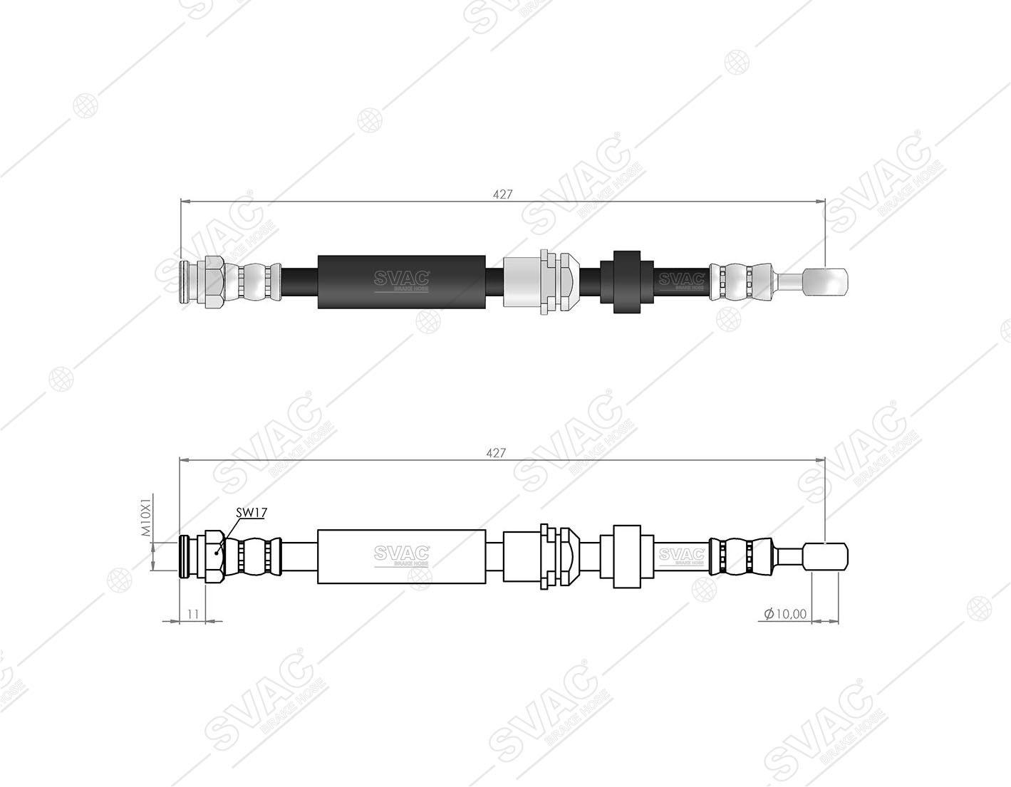 FREN HORTUMU (ARKA) VOLVO S40 95-03 / V40 95-04 / MITSUBISHI CARISMA 00-04 / SPACE STAR 98-04