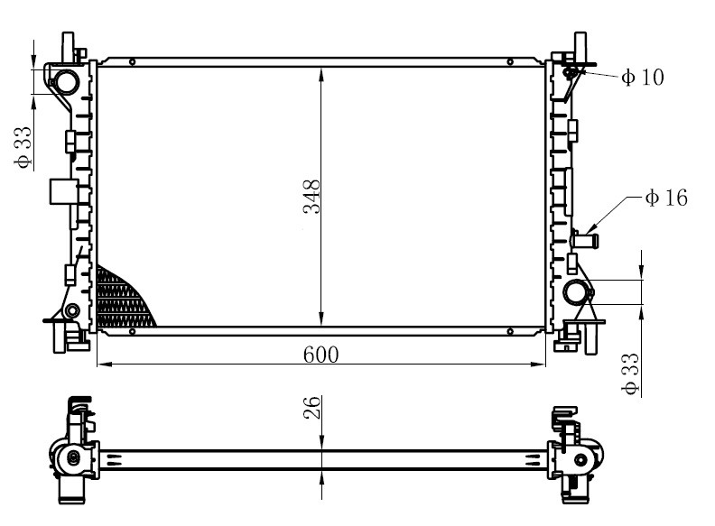 SU RADYATÖRÜ (BRAZİNG)(MT)(BFR011) FORD FOCUS 1.4/1.6 98-