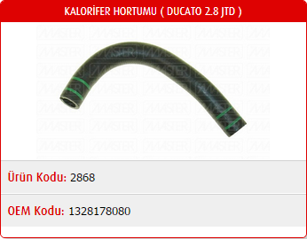 KALORİFER HORTUMU FIAT DUCATO 2.8 JTD 02-