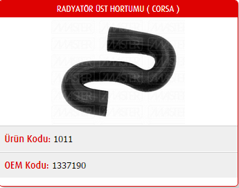 RADYATÖR ÜST HORTUMU OPEL CORSA B-TIGRA A 1.4-1.6 93-00