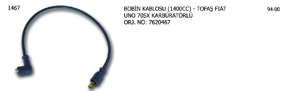 BOBİN KABLOSU KARBÜRATÖRLÜ FIAT UNO