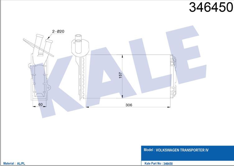 KALORİFER RADYATÖRÜ (MEKANİK) VW TRANSPORTER T4 (96-03) AC KLİMASIZ