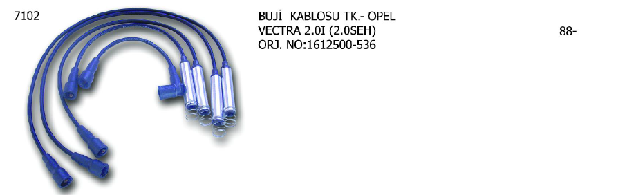 BUJİ KABLOSU TK. OPEL ASTRA 91-98 / FRONTERA 92-98 / KADETT 87-91 / OMEGA 86-94 / VECTRA 90-95