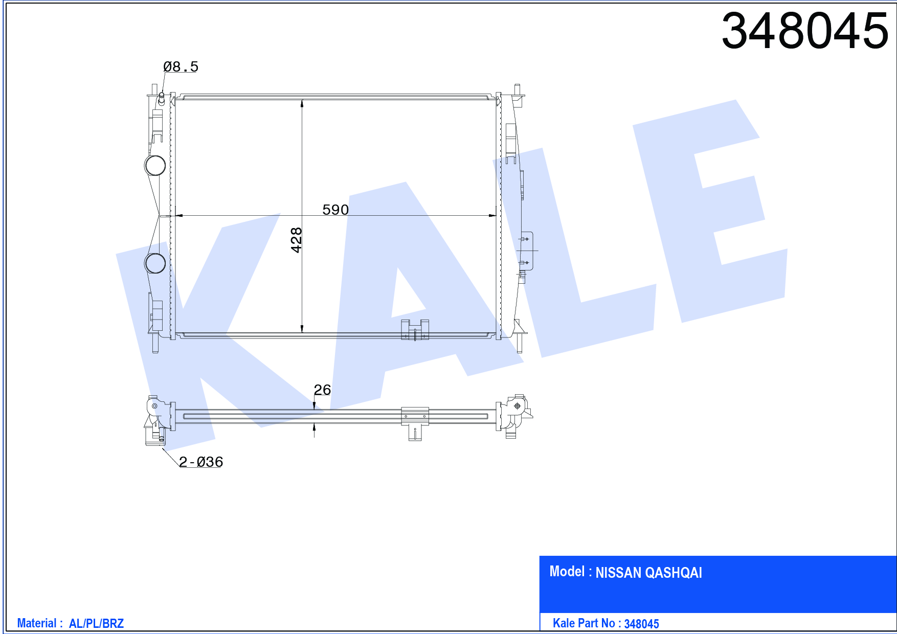 SU RADYATÖRÜ (BRAZING)(MT) NISSAN QASHQAI