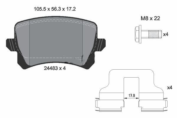 DİSK BALATA (ARKA) VW CC / PASSAT / SHARAN II / TIGUAN / AUDI A6 / Q3