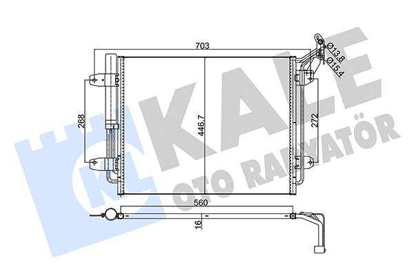 KLİMA RADYATÖRÜ VOLKSWAGEN TIGUAN 1.4TSI 2.0TDI 2.0 TFSI 07<18 KURUTUCU İLE [BRAZING AL/AL] [540X438X16]