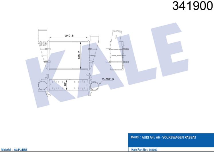 INTERCOOLER (BRAZING)(AT/MT) VW PASSAT / A4 / A6 1.8T 1.9TDI