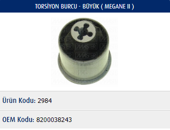 TORSİYON BURCU - (BÜYÜK) RENAULT MEGANE II / CLIO II