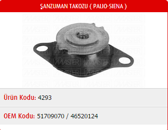 ŞANZUMAN TAKOZU FIAT PALIO 1.4-1.6 / SIENA 1.4-1.6