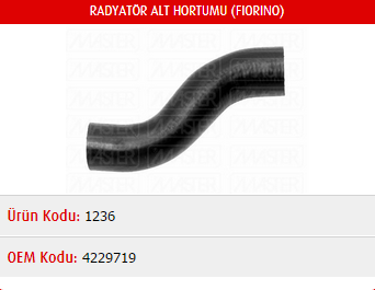 RADYATÖR ALT HORTUMU FIAT FIORINO / 127 71-84